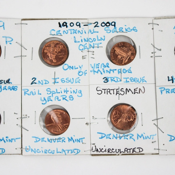 8 Piece Set Lincoln 2009 Bicentennial Series Uncirculated Pennies Denver Mint