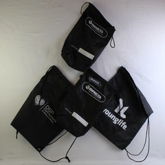 Lot of 4 Branded Black Drawstring Bags
