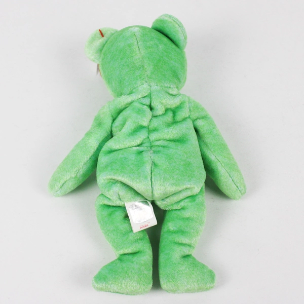 TY Beanie Baby Kicks 1999 Green Bear With Ear Tag Error Vintage 1998 Plush