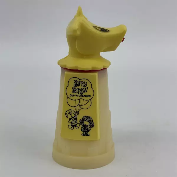 Vintage Whirley Industries Inc Yellow Plastic Moo Cow Creamer 