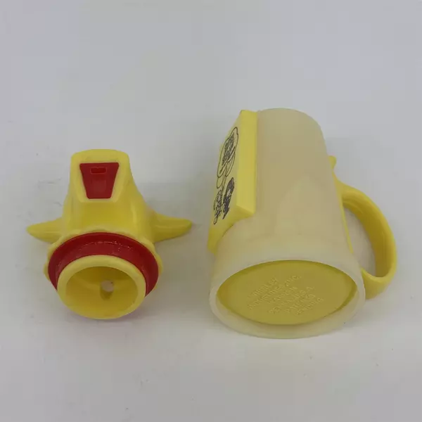 Vintage Whirley Industries Inc Yellow Plastic Moo Cow Creamer 