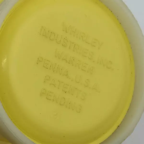 Vintage Whirley Industries Inc Yellow Plastic Moo Cow Creamer 