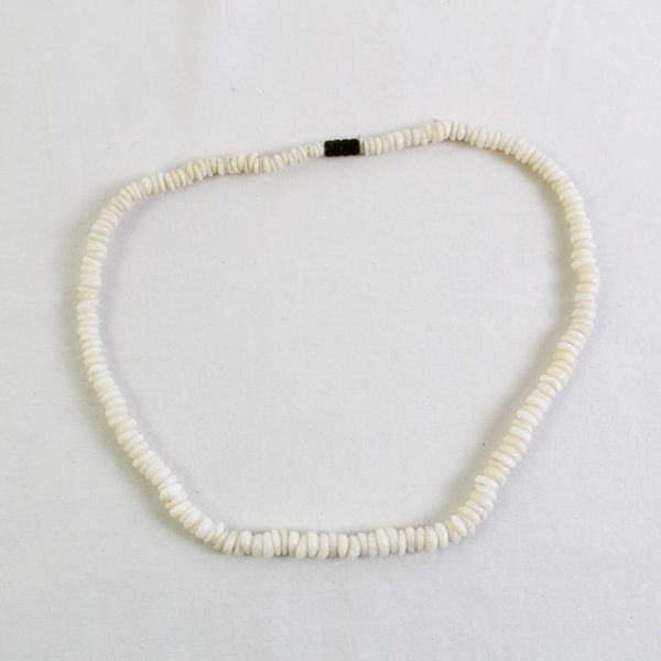Vintage White Puka Shell Necklace Screw Clasp 17"