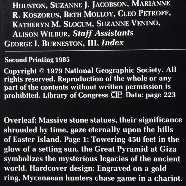 1979 National Geographic Mysteries of the Ancient World Hardcover