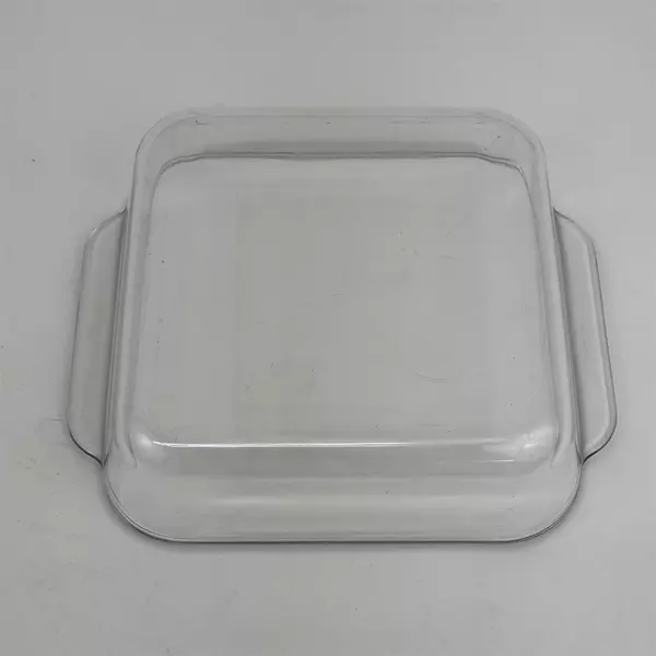 Vintage Pyrex 2 Qt 222-R Clear Glass Square 8x8x2 Baking Cake Dish Handles 