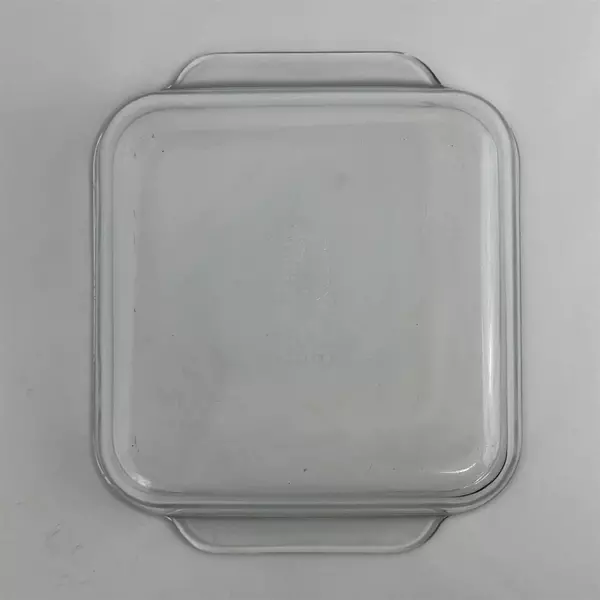 Vintage Pyrex 2 Qt 222-R Clear Glass Square 8x8x2 Baking Cake Dish Handles 