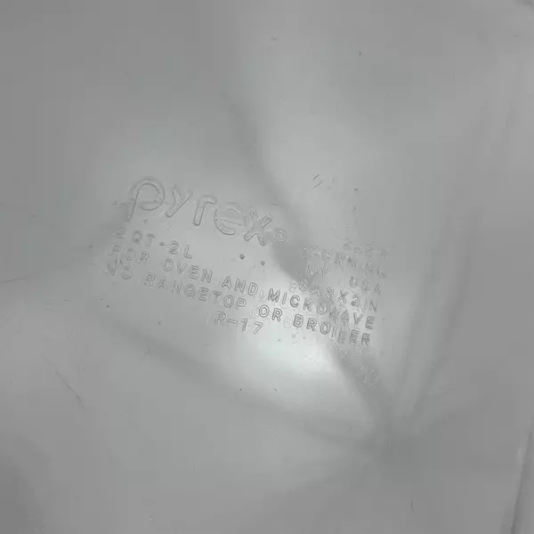 Vintage Pyrex 2 Qt 222-R Clear Glass Square 8x8x2 Baking Cake Dish Handles 