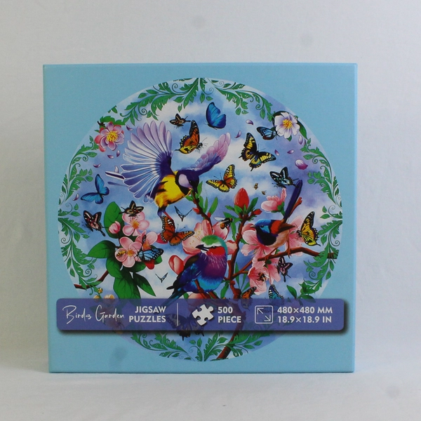 Birds Garden Circular Jigsaw Puzzle, 500 Pieces Complete 2020