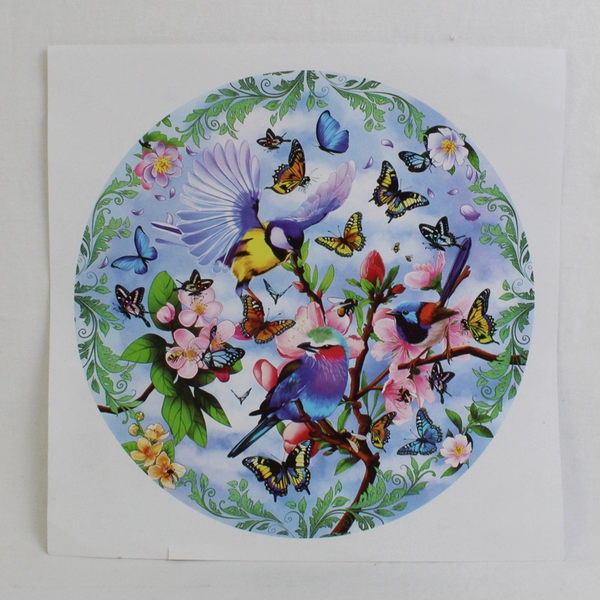 Birds Garden Circular Jigsaw Puzzle, 500 Pieces Complete 2020
