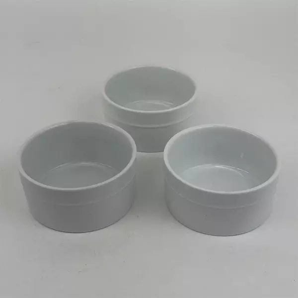 3 White Home Trends Canopy Ceramic Ramekins 4 Inch