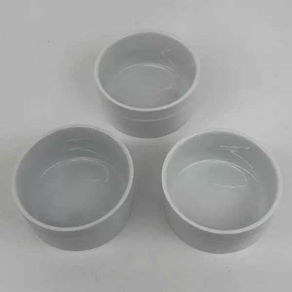 3 White Home Trends Canopy Ceramic Ramekins 4 Inch