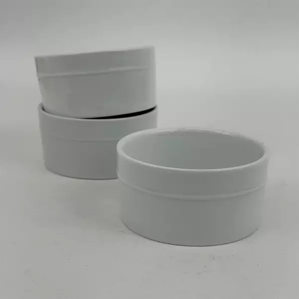3 White Home Trends Canopy Ceramic Ramekins 4 Inch