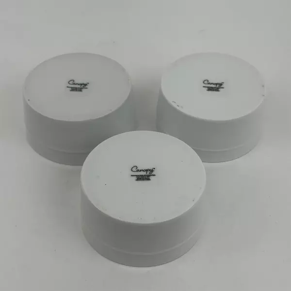3 White Home Trends Canopy Ceramic Ramekins 4 Inch