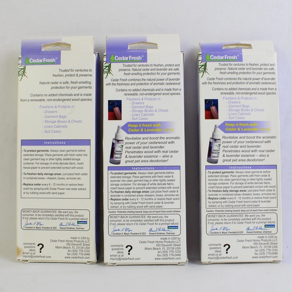 Cedar Fresh Lot of 1 Block (4) and 2 Hang-Ups, New