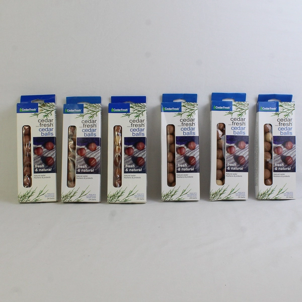 Lot of 6 Cedar Fresh Balls, 24 in Each Pack, New