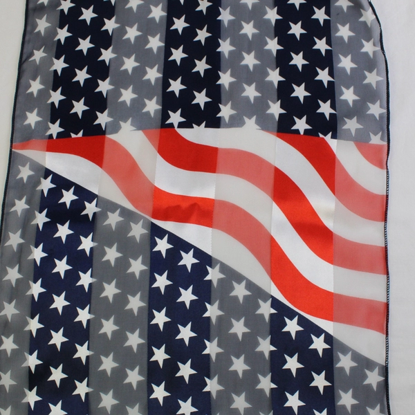 USA Stars & Stripes Flag Design Acrylic Scarf Knit 60” x 13.8"