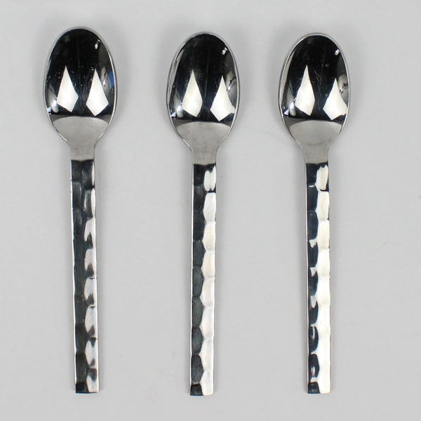 Lot of 3 Cambridge Silver Teaspoons 18/10 Stainless CBS123 Pattern Hammered 6.75