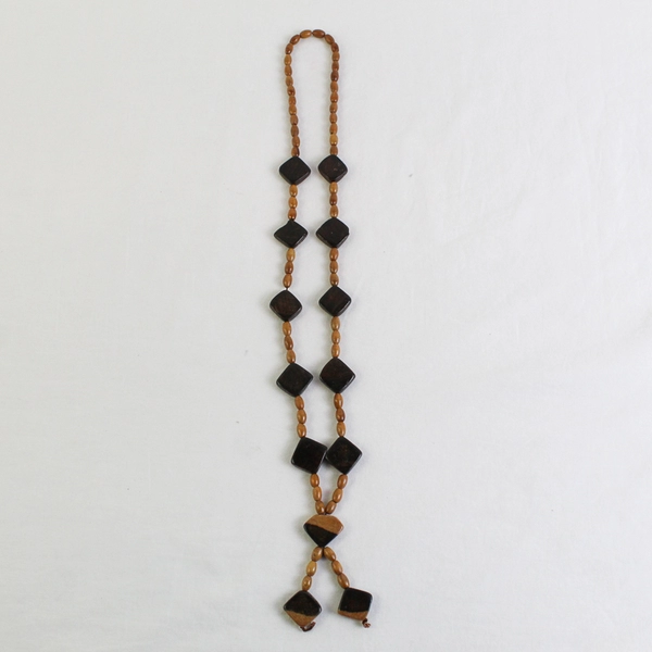 Lot of 2 Wood and Shell Boho Beaded Necklaces 17"