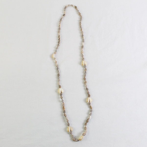 Lot of 2 Wood and Shell Boho Beaded Necklaces 17"