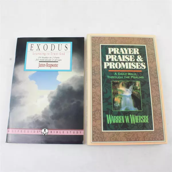 Lot of 2 Books Prayer, Praise & Promises and Exodus Learning to Trust God