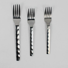 Lot of 3 Cambridge Silver 18/10 Stainless Forks CBS123 Hammered 1 Dinner 2 Salad