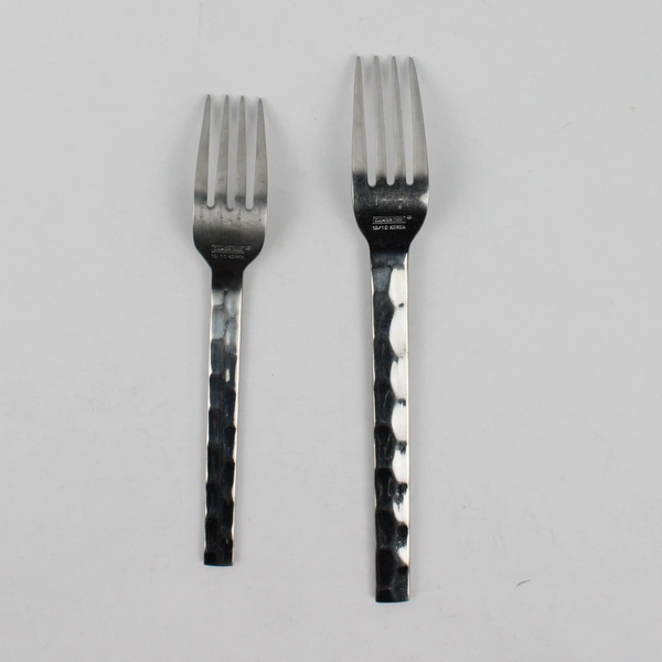 Lot of 3 Cambridge Silver 18/10 Stainless Forks CBS123 Hammered 1 Dinner 2 Salad