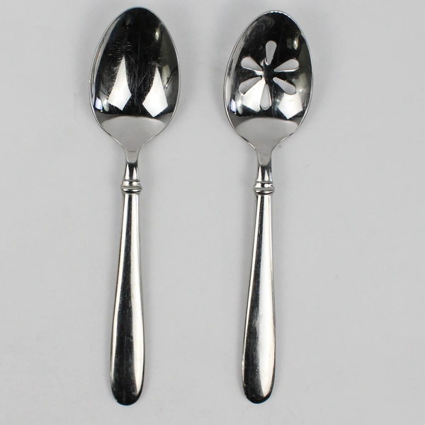 Cambridge Silver CBS88 Pattern 2 Serving Spoons (1 Pierced) 18/10 SS Very Rare