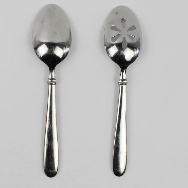 Cambridge Silver CBS88 Pattern 2 Serving Spoons (1 Pierced) 18/10 SS Very Rare