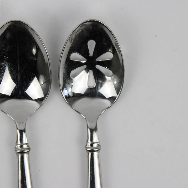 Cambridge Silver CBS88 Pattern 2 Serving Spoons (1 Pierced) 18/10 SS Very Rare