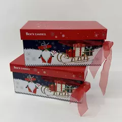 Lot of 2 See's Candies Jolly Gnomes Cardboard Holiday Candy Boxes 2024 Empty