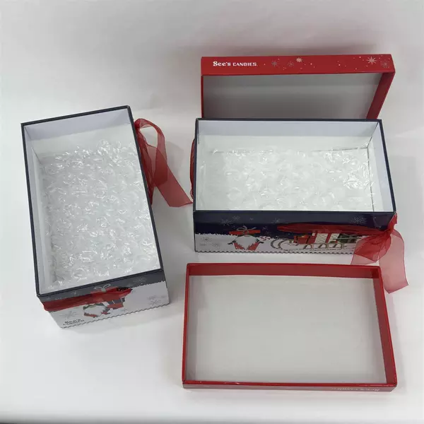 Lot of 2 See's Candies Jolly Gnomes Cardboard Holiday Candy Boxes 2024 Empty