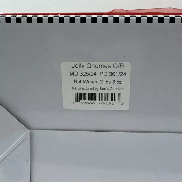 Lot of 2 See's Candies Jolly Gnomes Cardboard Holiday Candy Boxes 2024 Empty