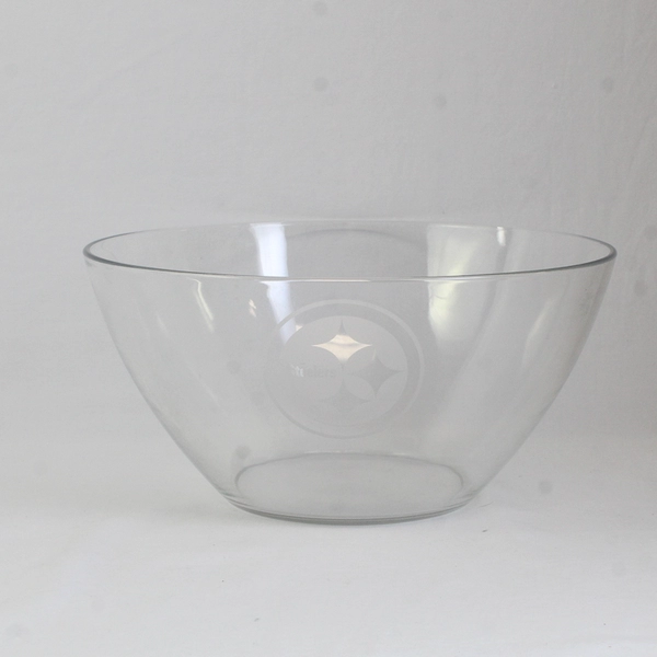 Pittsburgh Steelers 11" Clear Glass Serving Bowl NFL Team Logo Collectible