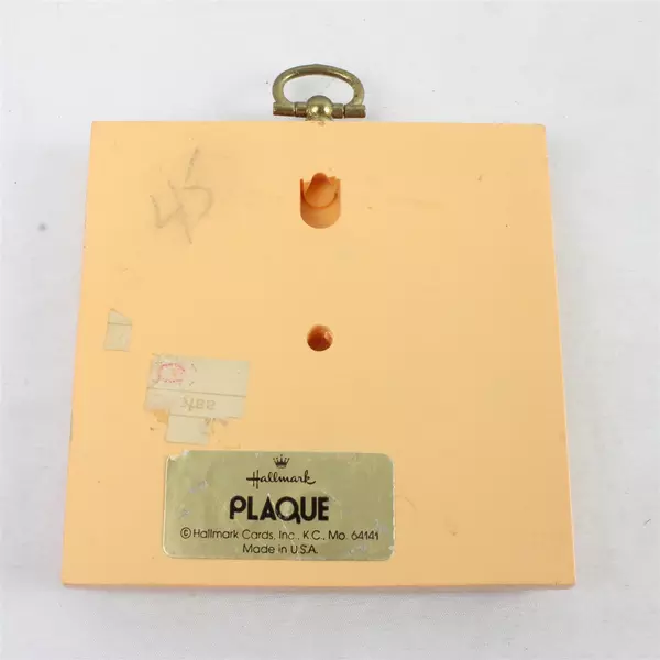 Vintage Hallmark Bunny Plaque 3.75x3.75 A Giggle a Day Keeps the Glums Away