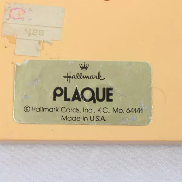 Vintage Hallmark Bunny Plaque 3.75x3.75 A Giggle a Day Keeps the Glums Away