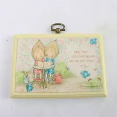 Vintage Hallmark Wooden Wall Plaque "Good Friends" 4.5x3.25
