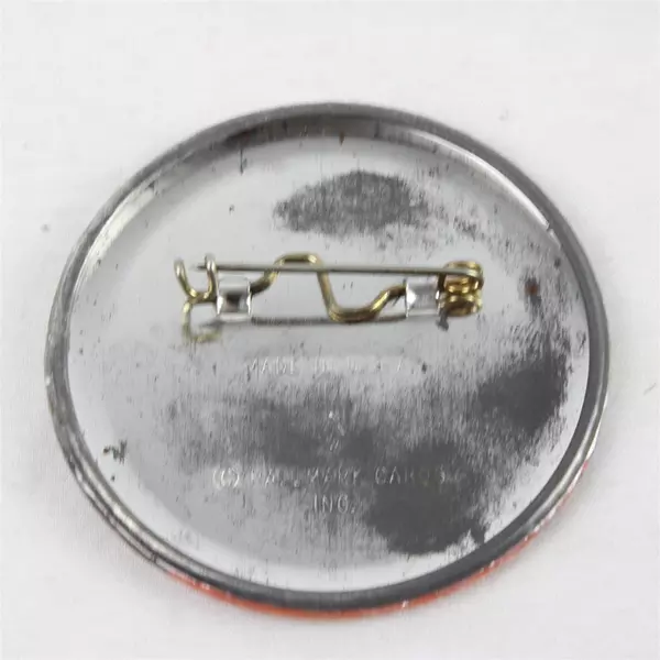 Vintage Hallmark Pinback Button Happy Holidays Santa Claus Christmas 2.5"