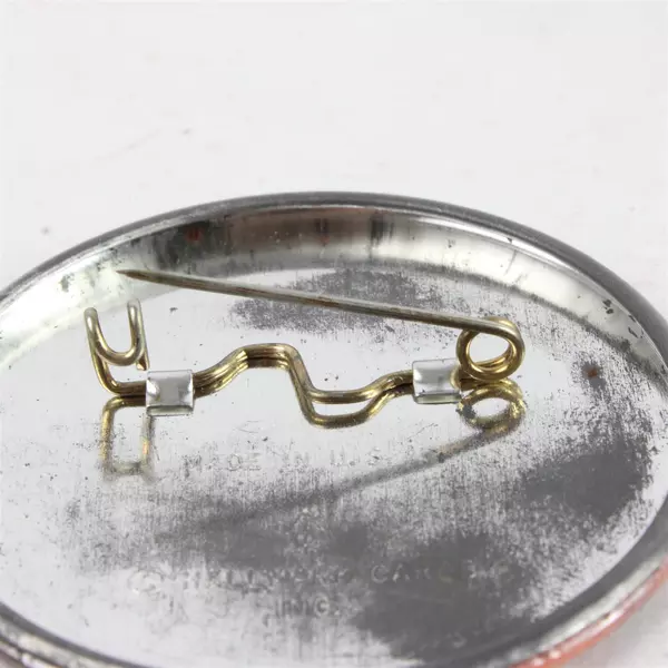 Vintage Hallmark Pinback Button Happy Holidays Santa Claus Christmas 2.5"