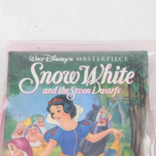 Vintage Disney Snow White & the Seven Dwarfs 'First Time on Video' Pinback 3.25"