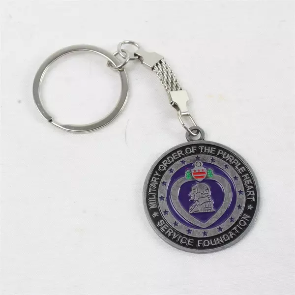 Military Order of the Purple Heart Service Foundation Metal Keychain Ring