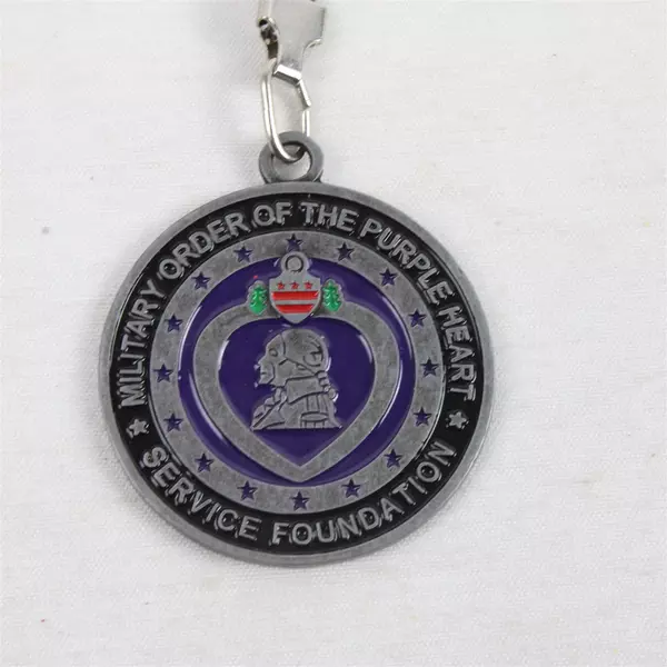 Military Order of the Purple Heart Service Foundation Metal Keychain Ring