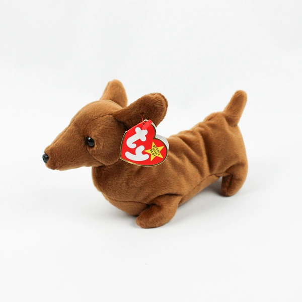 Ty Beanie Babies Weenie 1995 Brown Wiener Dog With Tag Plush Toy Style 4013