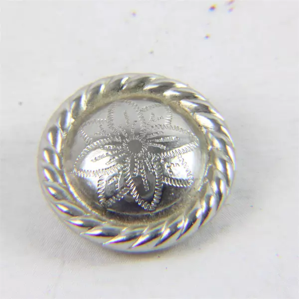 Silver Bolo Tie Medallion Scrollwork 1.25" Round