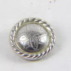 Silver Bolo Tie Medallion Scrollwork 1.25" Round