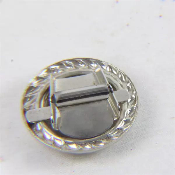 Silver Bolo Tie Medallion Scrollwork 1.25" Round