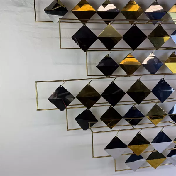 MCM 1970s 2 Piece Curtis Jere Kinetic Abstract Wall Sculpture Brass Chrome 