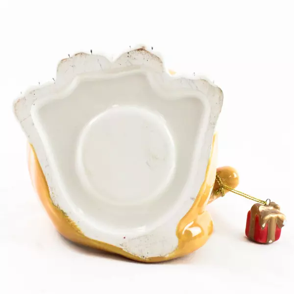 Scott's Collectables Christmas Kitty Ceramic Candle Holder Hand-Painted 6.75"