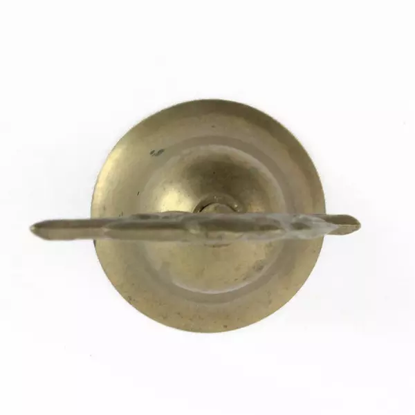 Vintage Brass Bell Witch on Broom Halloween Hallows Eve Wicca Crone 3 1/2 in