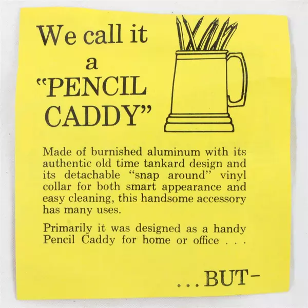 Burnished Aluminum Pencil Caddy 5.5" Desk Organizer Modern