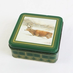 Vintage Set of 6 Enesco Wild Game Coasters with Tin Elk Moose Ram